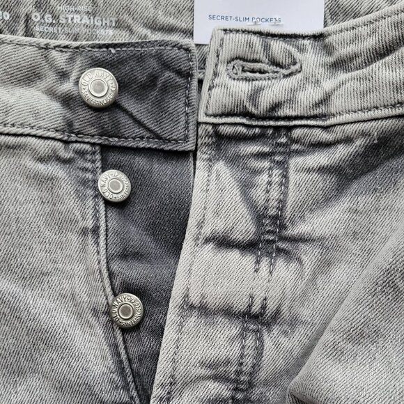 The OG Straight High Rise Button Fly Grey Crop Jean Size 20 - Picture 2 of 9